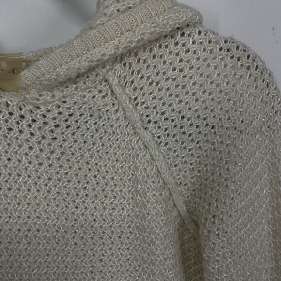Calia by Carrie Underwood Hooded Knit Sweater size Small Ivory Pullover - Picture 6 of 8